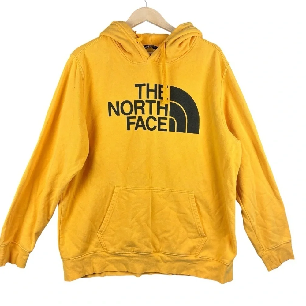 The North Face Half Dome Yellow Pullover Hoodie – Sz XL (Excellent Condition)